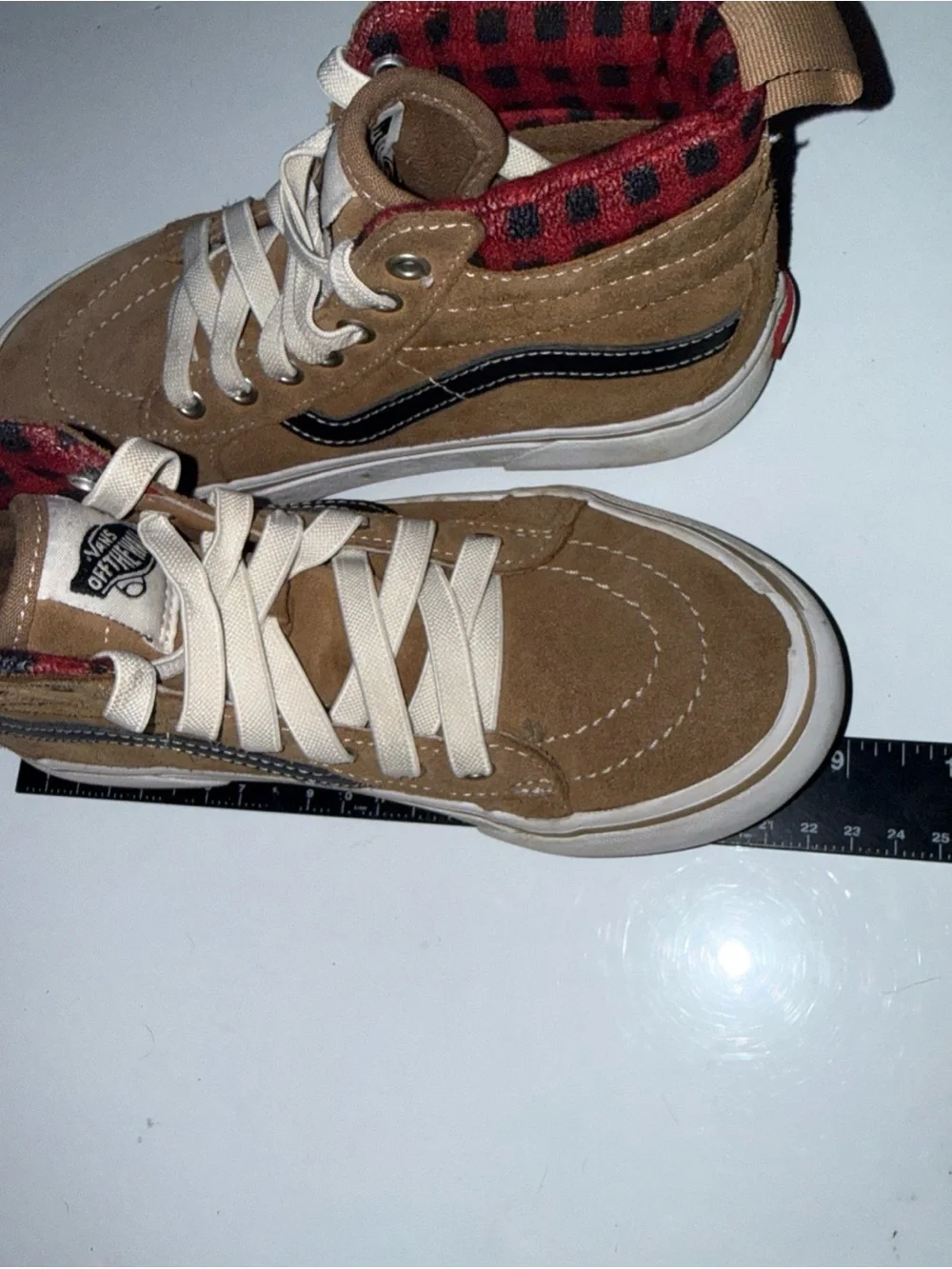 Vans Sk8-Hi MTE-1 Plaid Brown Youth 2.0 See Pics